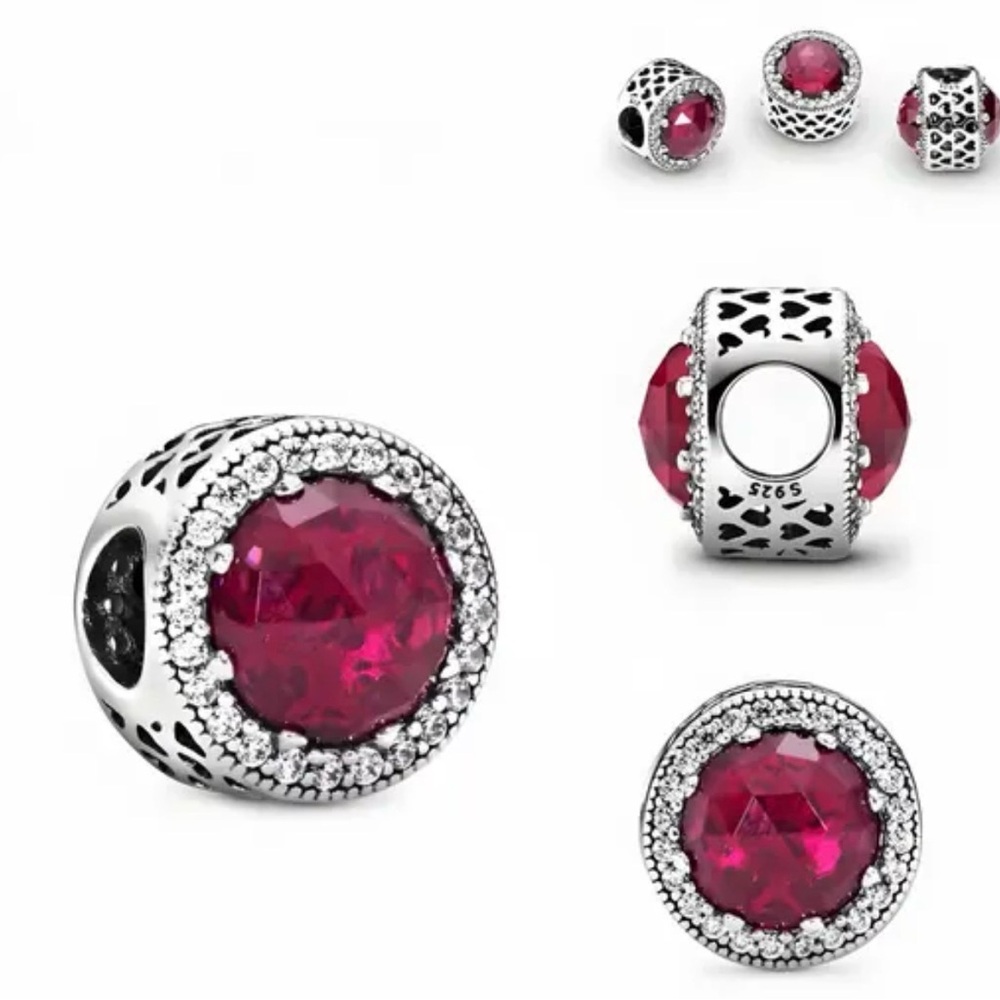 925 sterling Silver super Elegant  Red Charm Bead